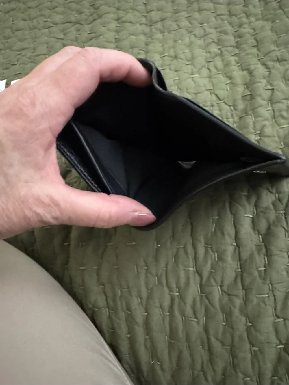 Coach Black Pebbled Leather Bi-fold Zip Wallet